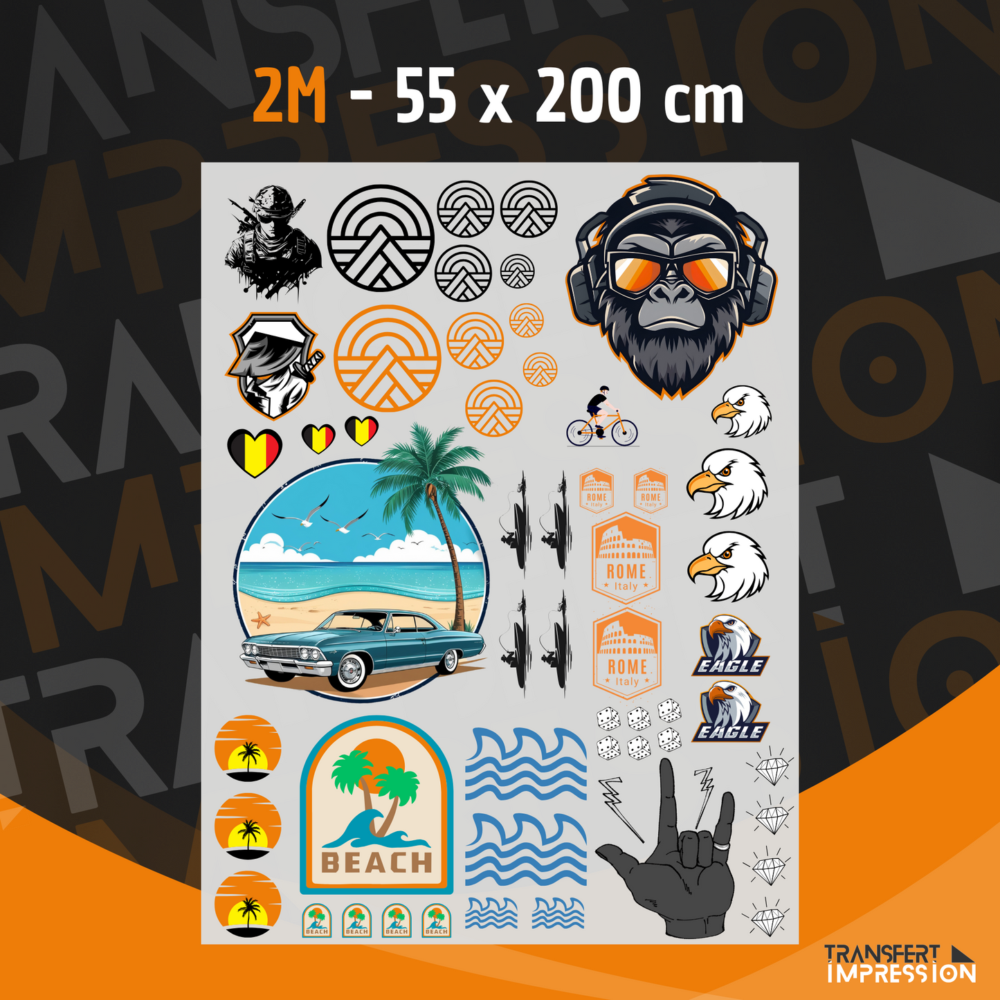 Transfert DTF 2M - 55 x 200 cm
