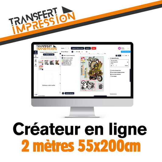 Créateur de planche DTF en ligne - 2 mètres 55x200cm