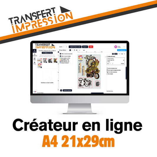 Créateur de planche DTF en ligne - A4 21x29cm